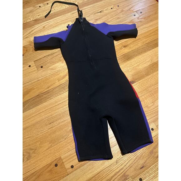 gladiator wetsuit | size 14 | shorts swim ski scuba black red purple - Picture 8 of 10
